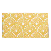 オレンジスライス、トロピカルフルーツパターンデザイン 枕カバー (裏面-左)