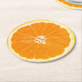オレンジスライス ラウンドペーパーコースター (アングル)