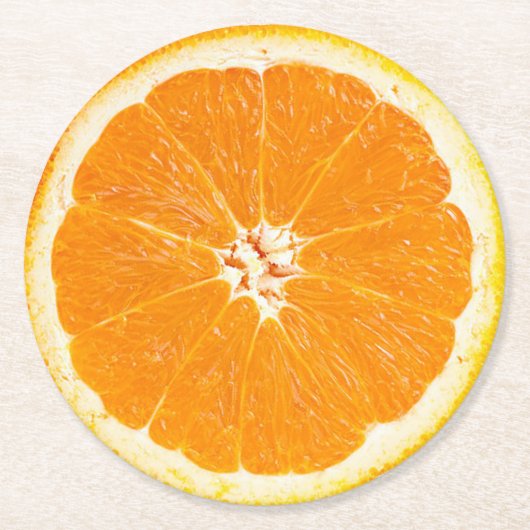 オレンジスライス ラウンドペーパーコースター (正面)