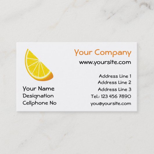 オレンジスライス 名刺 (正面)
