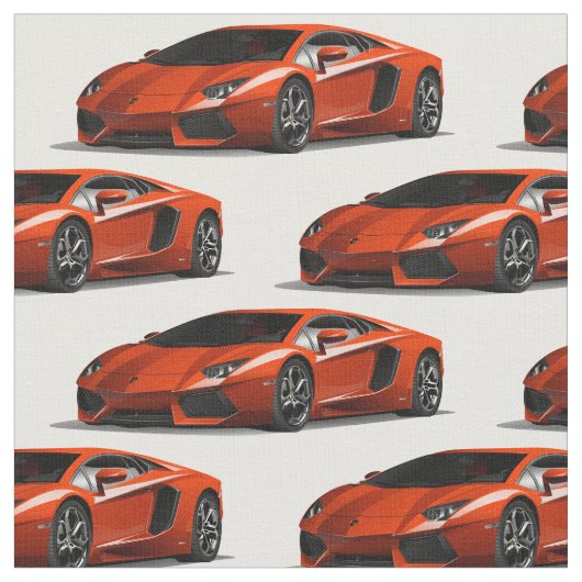 オレンジスーパーカーの自動車生地 ファブリック (クローズアップ)
