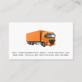 オレンジセミトラック | 建築輸送 名刺 (裏面)