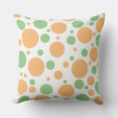 オレンジセージグリーン水玉模様 クッション (正面)