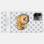 オレンジセーブルポメラニアンのかわいいキャラクターデザインの犬+名前 Case-Mate iPhoneケース (裏面(横))