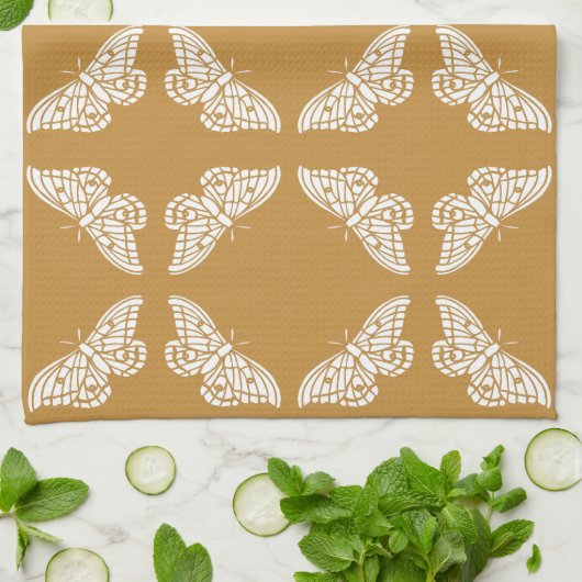 オレンジゼストアーツアンドクラフツチョウ キッチンタオル (折り畳み)