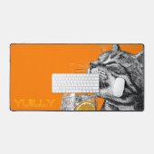 オレンジゼストキャットモーメント デスクマット (キーボード&マウス)
