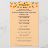 オレンジゼストシトラスベビーシャワートレンディーアドバイスカード (裏面)