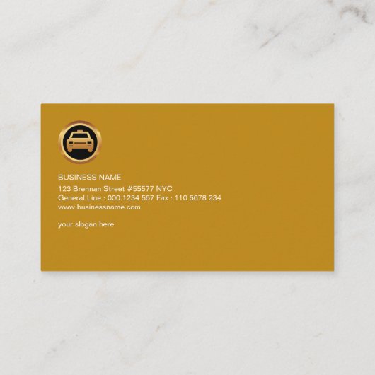 オレンジゼストダイナミックシ芸術的ティシルエットタクシー 名刺 (裏面)