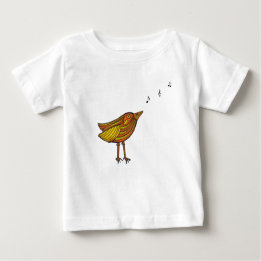 オレンジソングバード&バードハウスベビー/トドラーTシャツ ベビーTシャツ