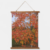 オレンジソーウッド葉ズボタニック 吊り下げ型タペストリー (正面)