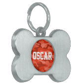 オレンジソーダモノカラー迷彩柄 ペットネームタグ (正面左)