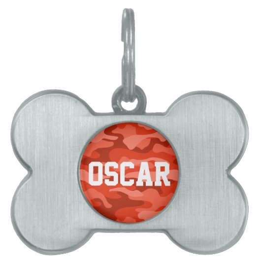 オレンジソーダモノカラー迷彩柄 ペットネームタグ (正面)
