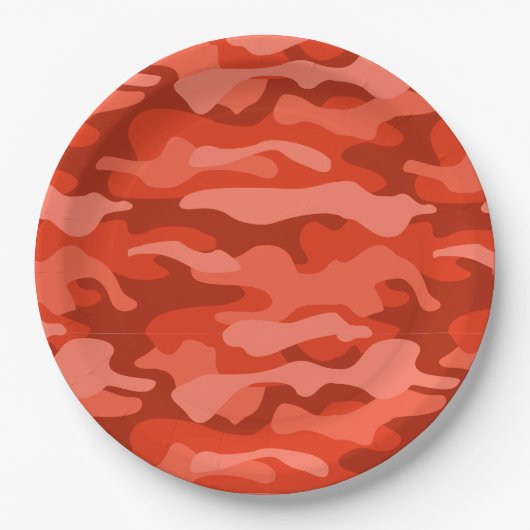 オレンジソーダモノカラー迷彩柄 ペーパープレート (正面)