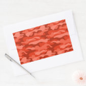 オレンジソーダモノカラー迷彩柄 長方形シール (封筒)