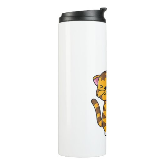 オレンジタイガーとユニコーンかわいい動物園の動物が抱き締める タンブラー (回転左)