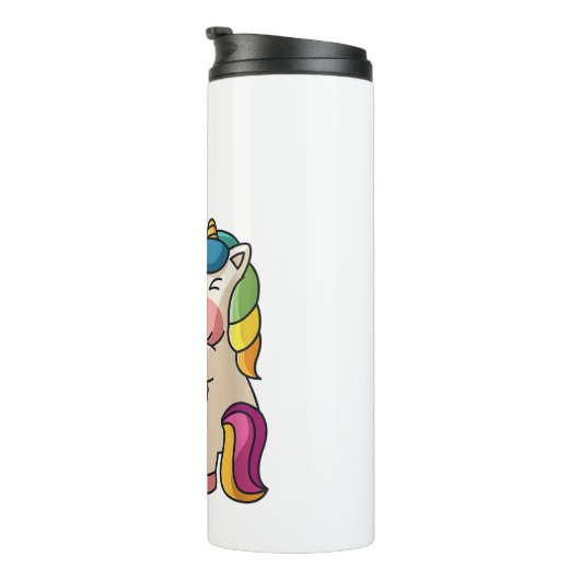 オレンジタイガーとユニコーンかわいい動物園の動物が抱き締める タンブラー (回転右)