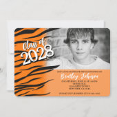 オレンジタイガーまたはベンガル卒業写真 招待状 (正面)