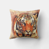オレンジタイガーウォーター絵を描カラープリント装飾用クッション クッション (裏面)