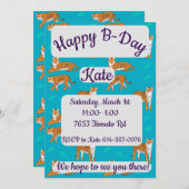 オレンジタイガースハッピーバースデー 招待状 (正面/裏面)