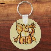 オレンジタイガーフェアリー猫ハチ夏期猫 キーホルダー (正面)