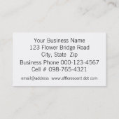 オレンジタイガーリリークローズアップ写真 名刺 (裏面)