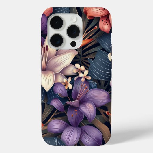 オレンジタイガーリリートロピカルデザイン Case-Mate iPhoneケース (裏面)
