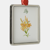 オレンジタイガーリリーフローラ水カラーメタルオーナメント メタルオーナメント (右)