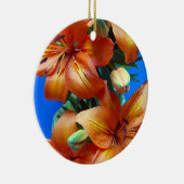 オレンジタイガーリリー花のクリスマスオーナメント セラミックオーナメント (右)