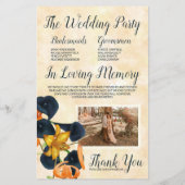 オレンジタイガーリリー、ブルーリリー結婚式 プログラム (裏面)