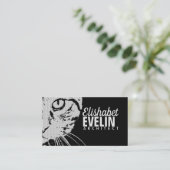 オレンジタイガー顔クローズアップB&W 名刺 (スタンド正面)