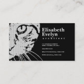 オレンジタイガー顔クローズアップB&W 名刺 (裏面)