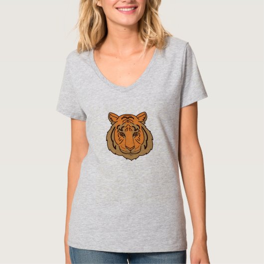 オレンジタイガー顔 Tシャツ (正面)
