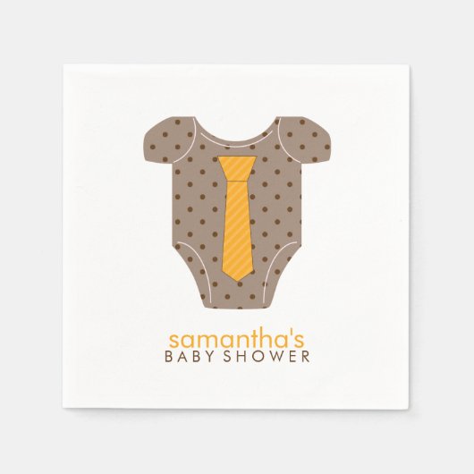 オレンジタイベビー衣装ベビーシャワー スタンダードカクテルナプキン (正面)