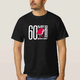 オレンジタイポグラフィーのメンズブラックバリュートシャツ Tシャツ