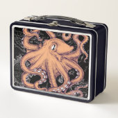 オレンジタコの触手墨 メタルランチボックス (正面)