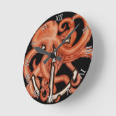 オレンジタコオーバーいかり ラウンド壁時計 (傾斜)