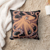 オレンジタコ触手インク クッション (ブランケット)