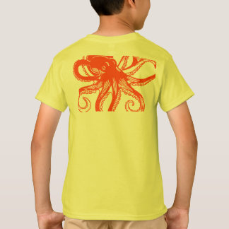 オレンジタコ キッズTシャツ - かわいい海の生き物Tシャツ Tシャツ
