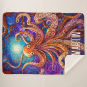 オレンジタコ | Full Moon パーソナライズされた with Name シェルパブランケット (正面(横))