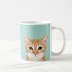 オレンジタビーキャットマグカット – かわいい猫の女性ギフト コーヒーマグカップ