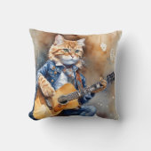 オレンジタビーキャットロックスター遊のアコースティックギター クッション (正面)