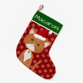 オレンジタビーサンタ猫 スモールクリスマスストッキング (正面 (吊り時))