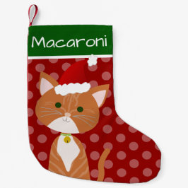 オレンジタビーサンタ猫 スモールクリスマスストッキング