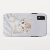 オレンジタビー子猫の絵 - オリジナルキャットアート Case-Mate iPhoneケース (裏面(横))