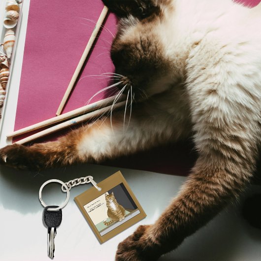 オレンジタビー家の飼い主 笑える猫 キーホルダー