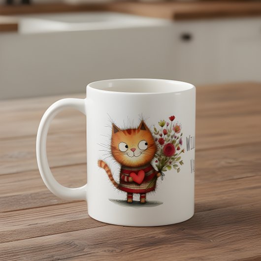 オレンジタビー猫のバレンタインですか? コーヒーマグカップ