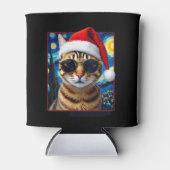 オレンジタビー猫の星月夜クリスマス 缶クーラー (正面)