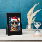 オレンジタビー猫の星空クリスマス フォトプラーク (側面)