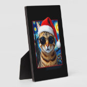 オレンジタビー猫の星空クリスマス フォトプラーク (側面)