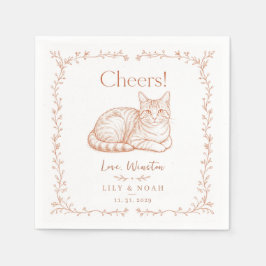 オレンジタビー猫の結婚式 ボヘミアン ジンジャーギフト スタンダードカクテルナプキン